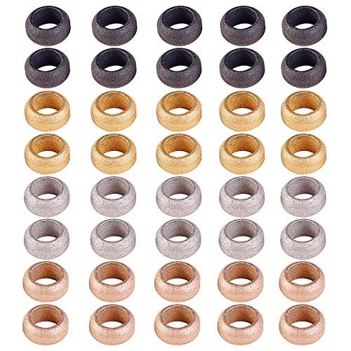 WEWAYSMILE 40 Stück 304 Edelstahl lose Perlen, goldene Abstandshalter lose Perlen, Metall-Abstandshalter-Perlen, für Armband, Halskette, Schmuckherstellung, Bastelbedarf, Loch: 5 mm von WEWAYSMILE