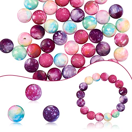 WEWAYSMILE 45 Stück 15 mm Runde Silikonperlen, Bunte Runde Silikonperlen, Bausatz Silikonperlen, Für Schmuck Handwerk Halskette Girlande Armband (3 Stile) von WEWAYSMILE