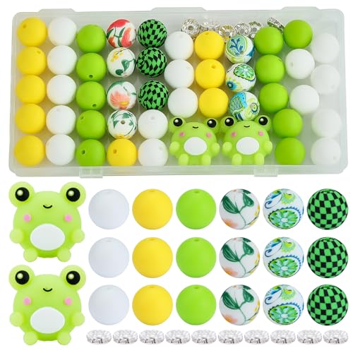WEWAYSMILE 45 Stück 15 mm Silikonperlen 3D-Tier-Fokusperlen für Stifte bedruckte Silikonperlen Großpackung für Schlüsselanhängern Armbändern Herstellung und handgefertigten Bastelarbeiten(Frosch) WEWAYSMILE 45 Stück 15 mm Silikonperlen 3D-Tier-Fokusperlen für Stifte bedruckte Silikonperlen Großpackung für Schlüsselanhängern Armbändern Herstellung und handgefertigten Bastelarbeiten(Frosch) von WEWAYSMILE