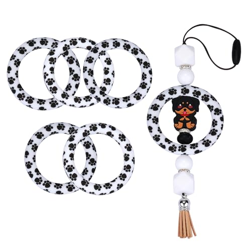 WEWAYSMILE 5 Stück 65 mm Silikon-Fokalperlen, Silikonperlen Set, Silikonperlen Mit Gemischter Für Herstellung Schlüsselanhängern Halsketten Armbändern (Bärentatze) von WEWAYSMILE