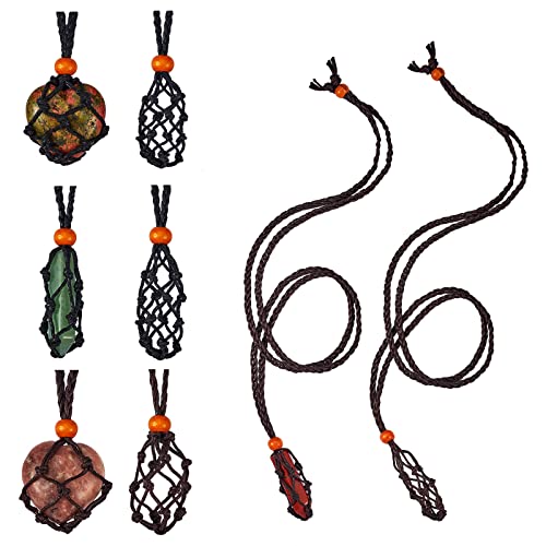 WEWAYSMILE 8 Stück Rohstein Halskette Schnur, 34.65-35.43 Zoll (880-900 mm), Braun und Schwarz, Baumwolle, Bead String, THREAD_CORD, 2992944031, Halskette Schnur Leerer Stein von WEWAYSMILE