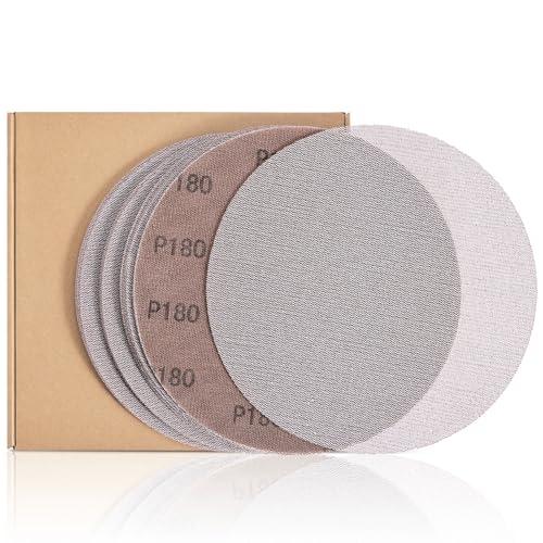 Netz-Schleifscheiben, 22,9 cm, 10 Löcher, Körnung 180, Trockenbau, Staubreduzierung, Schleifscheiben, 15 Stück Netz-Schleifscheiben, 22,9 cm, 10 Löcher, Körnung 180, Trockenbau, Staubreduzierung, Schleifscheiben, 15 Stück von WEWINK PLUS
