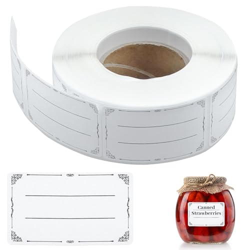 WEXFFU 600 Stück Etikettenrolle Etiketten Selbstklebend, 30 x 50 mm Stickerpapier Gefrieretiketten zum Beschriften, Klebeetiketten zum Beschriften für Gläser, Marmelade, Flaschen, Tüten Aufkleber von WEXFFU