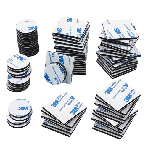 WEXFFU Klebepads Doppelseitig Extra Stark - Doppelseitiges Klebeband schaumstoff,100 Stück Doppelseitige Klebepads,m3 Klebepads Rauchmelder Klebepads mit Quadrate & Kreise für Wände Boden Türen Gläser WEXFFU Klebepads Doppelseitig Extra Stark - Doppelseitiges Klebeband schaumstoff,100 Stück Doppelseitige Klebepads,m3 Klebepads Rauchmelder Klebepads mit Quadrate & Kreise für Wände Boden Türen Gläser von WEXFFU