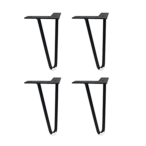 Haarnadel-Tischbeine, 25,4 cm, 4er-Set, robuste Möbelbeine aus Metall für Schränke, Schreibtische, Stühle, langlebige Sofa-Stützbeine mit rutschfesten Pads, 60,4 cm, schwarz-goldene Beine für Möbel im Haarnadel-Tischbeine, 25,4 cm, 4er-Set, robuste Möbelbeine aus Metall für Schränke, Schreibtische, Stühle, langlebige Sofa-Stützbeine mit rutschfesten Pads, 60,4 cm, schwarz-goldene Beine für Möbel im von WEYFH