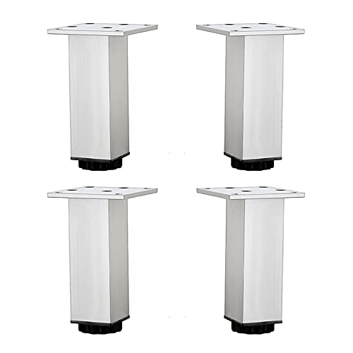 WEYFH Verstellbare Möbelbeine aus Metall – 4 Stück Tischbeine aus Aluminiumlegierung, DIY-Ersatz für Schränke, Couchtische und Schreibtische, anpassbar, Schwarz/Weiß, 40 cm von WEYFH