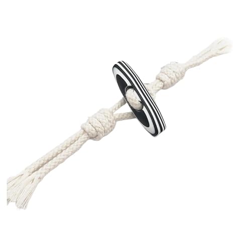 WEYIMVTO Leder-Knopf. 6 Paar 18 cm blau-rot gestreifte Seil-Knebelverschlüsse, geflochtene Seil-Knebelknöpfe, for Aufnähen, Knebelverschluss for Mantel, Strickjacke, Jacke(Black) von WEYIMVTO