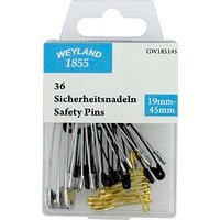 WEYLAND 1855 Sicherheitsnadeln farbsortiert, 36 St. von WEYLAND 1855