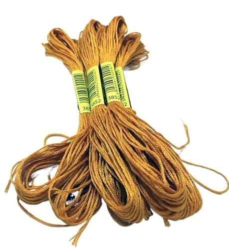 WEbjay Stickgarn 10 Stück Kreuzstichgarne/Kreuzstich-Stickgarne/benutzerdefinierte Garne, Farben 12 Sticken (Color : 3852, Size : 6 Strands) von WEbjay