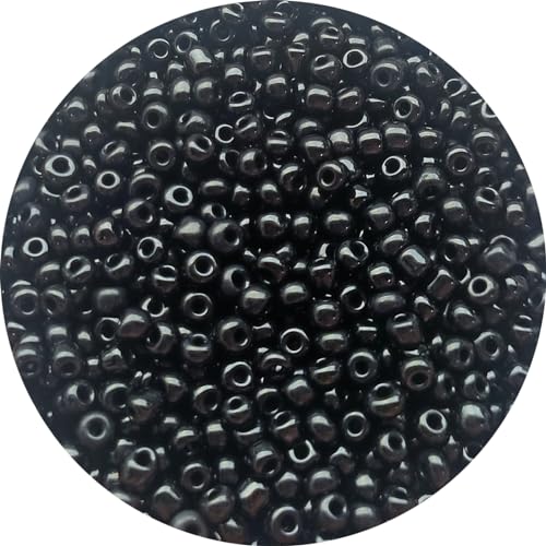 1000 Stück 3 mm Glasperlen zur Schmuckherstellung, Glasperlen zum Basteln für selbstgemachte Armbänder, Halsketten, Zubehör, Herstellung von Freundschaftsohrringen (Schwarz) von WEstux