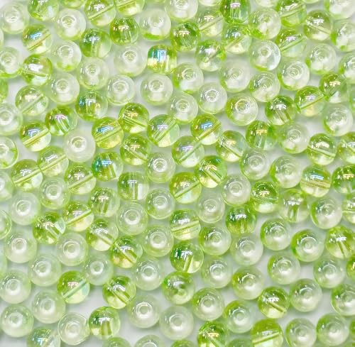 200pcs 8mm Glasperlen für Schmuck und soild schwarze runde losen Perlen für Armbänder DIY -Handwerk (schwarz) (Grün) von WEstux