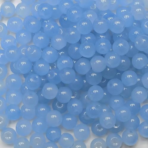 200pcs 8mm Glasperlen für Schmuck und soild schwarze runde losen Perlen für Armbänder DIY -Handwerk (schwarz) (Hellem Himmel blau) von WEstux
