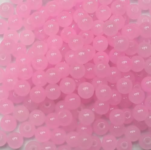 200pcs 8mm Glasperlen für Schmuck und soild schwarze runde losen Perlen für Armbänder DIY -Handwerk (schwarz) (Reines Rosa) von WEstux
