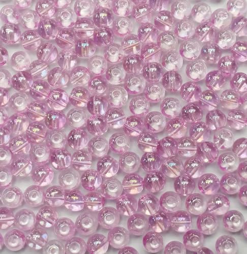 200pcs 8mm Glasperlen für Schmuck und soild schwarze runde losen Perlen für Armbänder DIY -Handwerk (schwarz) (Rosa) von WEstux