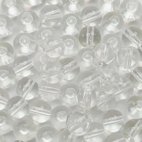 200pcs 8mm Glasperlen für Schmuck und soild schwarze runde losen Perlen für Armbänder DIY -Handwerk (schwarz) (Transparent) von WEstux