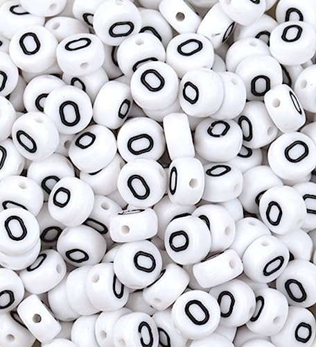 WEstux 100 Stück Zahlenperlen, 4 x 7 mm, Acryl-Zahlenperlen, weiß, rund, Zahl 0 Perlen für Schmuckherstellung, DIY-Armbänder, Halsketten, Schlüsselanhänger (Zahl 0–100 Stück) von WEstux