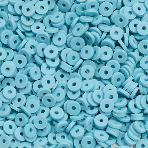 WEstux 1050 Stück Blauer See Tonperlen für die Herstellung von Armbändern – Polymer-Flachscheiben-Abstandhalter-Tonperlen für Schmuck, Ohrringe, DIY-Handwerk, 6 mm WEstux 1050 Stück Blauer See Tonperlen für die Herstellung von Armbändern – Polymer-Flachscheiben-Abstandhalter-Tonperlen für Schmuck, Ohrringe, DIY-Handwerk, 6 mm von WEstux