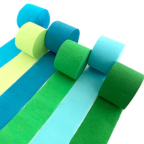 Krepppapier-Luftschlangen, 6 Rollen, 150 m, Party-Dekorationen, Luftschlangen (4,6 cm x 2,5 m), für Geburtstagsdekorationen, Hochzeitsdekorationen, Ozean-Themenparty-Dekoration von WFAUIBR