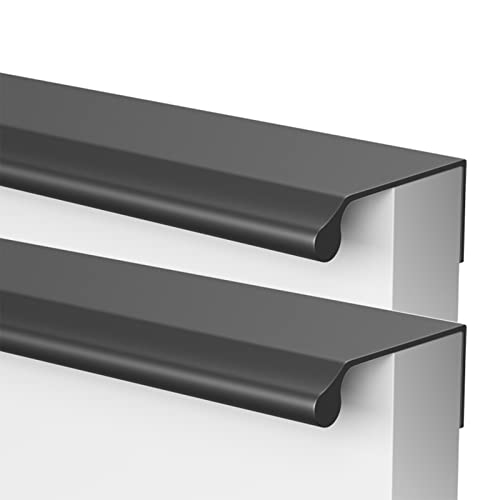 Versteckte Schubladengriffe, Versteckte Möbelgriffe, schwarzer Schrankschubladengriff, 2 Stück, Schlafzimmer-Garderobengriffe, unsichtbarer Küchenschrankgriff, Aluminiumlegierung(Length 800mm) von WFCQNBJBF