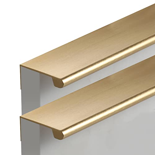 WFCQNBJBF Versteckte Schubladengriffe, Versteckte Möbelgriffe, goldene Kleiderschrank-Türgriffe, 2 Stück, Küchenschrankgriff, extra Langer Schubladengriff, Aluminiumlegierung(Length 300mm) von WFCQNBJBF