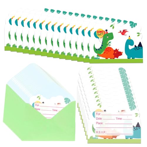 Dinosaurier-Party-Einladungen, 30 Stück, Geburtstagseinladungen, Karten, Cartoon-Thema, Party-Dekorationen, Zubehör, Partys, Feiern, Zubehör, Einladungen für Kindergeburtstage Dinosaurier-Party-Einladungen, 30 Stück, Geburtstagseinladungen, Karten, Cartoon-Thema, Party-Dekorationen, Zubehör, Partys, Feiern, Zubehör, Einladungen für Kindergeburtstage von WFKKMEQ