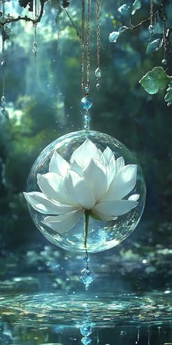 Blume Diamond Painting Landschaft Diamond Painting Erwachsene Kinder, DIY 5D Runden Diamant Kunst Basteln Bastelset Erwachsene, für Schlafzimmer Deko Wohnzimmer, Geschenke für Frauen 80x160cm Fde-880 von WFLBDWOU