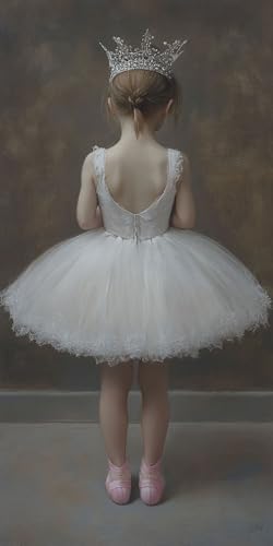 Mädchen Diamond Painting Erwachsene, Diamond Painting Ballett, DIY 5D Runden Steine Mosaikherstellung Basteln Erwachsene Anfänger Set für Zimmer Deko Wohnzimmer, Geschenke für Frauen 70x140cm Fde-743 von WFLBDWOU