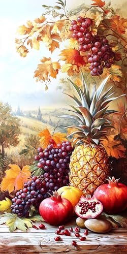 Obst Diamond Painting Landschaft Diamond Painting Erwachsene Kinder, DIY 5D Runden Diamant Kunst Basteln Bastelset Erwachsene, für Schlafzimmer Deko Wohnzimmer, Geschenke für Frauen 80x160cm Fde-768 von WFLBDWOU