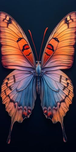 Schmetterling Diamond Painting Erwachsene, Diamond Painting Künstlerisch, DIY 5D Runden Steine Mosaikherstellung Basteln Erwachsene Anfänger Set für Deko Wohnzimmer, Geschenke Frauen 70x140cm Fde-631 von WFLBDWOU