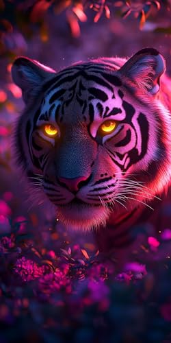 Tiger Diamond Painting Tier Diamond Painting Erwachsene Kinder, DIY 5D Runden Diamant Kunst Basteln Bastelset Erwachsene, für Schlafzimmer Wand Deko Wohnzimmer, Geschenke für Frauen 70x140cm Fde-831 von WFLBDWOU