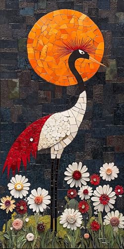 Vogel Diamond Painting Erwachsene, Diamond Painting Blume, DIY 5D Runden Steine Mosaikherstellung Basteln Erwachsene Anfänger Set für Zimmer Deko Wohnzimmer, Geschenke für Frauen 70x140cm Fde-711 von WFLBDWOU
