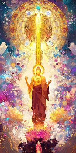 Zen Diamond Painting Erwachsene, Diamond Painting Künstlerisch, DIY 5D Runden Steine Mosaikherstellung Basteln Erwachsene Anfänger Set für Zimmer Deko Wohnzimmer, Geschenke für Frauen 60x120cm Fde-822 von WFLBDWOU