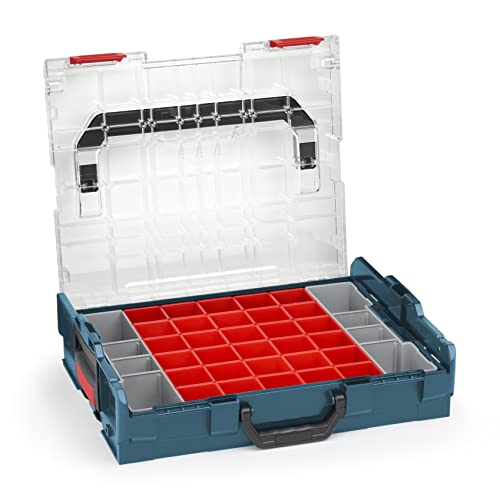 Bosch Sortimo Sortimentskasten L BOXX 102 professional blau Deckel transparent mit Insetboxen-Set A3 | Sortierboxen für Kleinteile | ideale Kleinteile-Aufbewahrung System von WFix