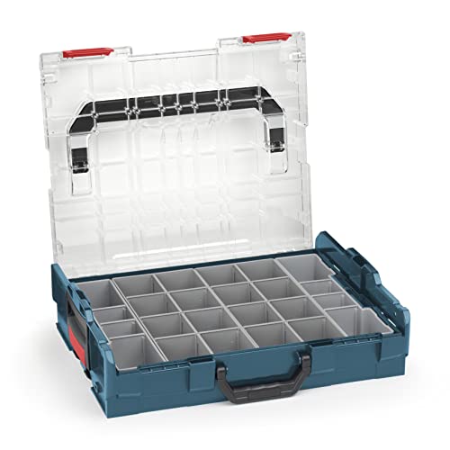 Bosch Sortimo Sortimentskasten L BOXX 102 professional blau Deckel transparent mit Insetboxen-Set K3 | Sortierboxen für Kleinteile | ideale Kleinteile-Aufbewahrung System von WFix