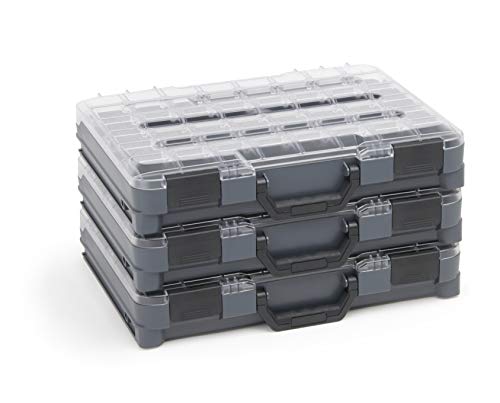 Sortimentskasten transparent mit Klappgriff | Bosch Sortimo T-BOXX 3er Set | Sortierbox Schrauben klein | Ideale Schraubenbox Aufbewahrung von WFix