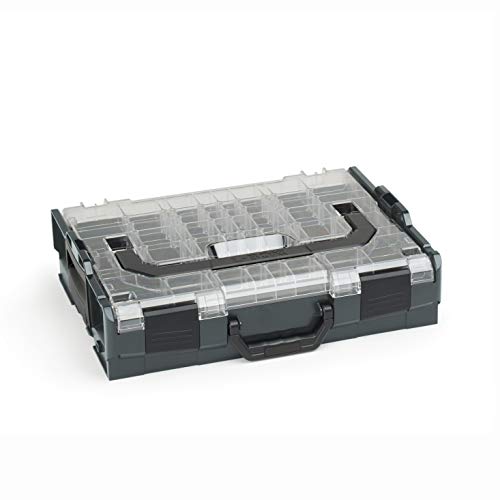 Sortimo Bosch L-BOXX 102 Kunststoff Werkzeugkoffer anthrazit Deckel transparent leer Sortierbox für Kleinteile | ideale Schraubenaufbewahrung System von WFix