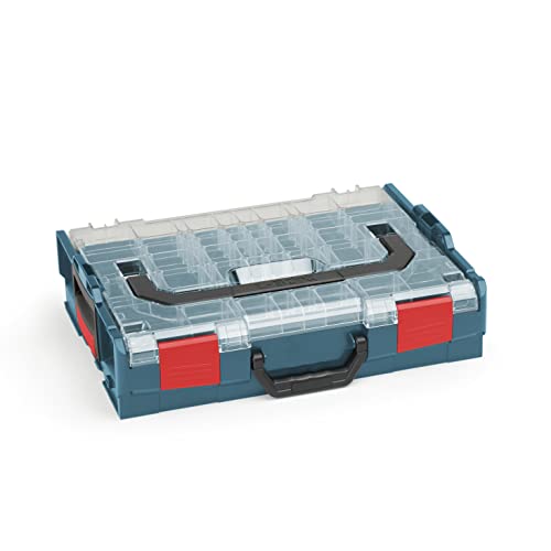 Sortimo Bosch L-BOXX 102 Kunststoff Werkzeugkoffer professional blau Deckel transparent leer Sortierbox für Kleinteile | ideale Schraubenaufbewahrung System von WFix