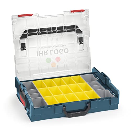 Sortimo Bosch L-BOXX 102 professional blau mit transparentem Deckel individuell anpassbar mit Ihrem Logo | Insetboxen-Set B3 Sortierboxen | ideale Kleinteile-Aufbewahrung Werkzeugkoffer von WFix