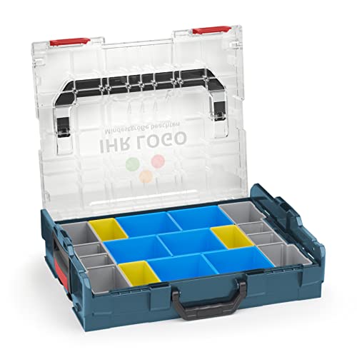 Sortimo Bosch L-BOXX 102 professional blau mit transparentem Deckel individuell anpassbar mit Ihrem Logo | Insetboxen-Set BC3 Sortierboxen | ideale Kleinteile-Aufbewahrung Werkzeugkoffer von WFix