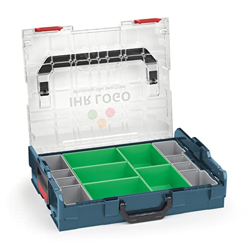 Sortimo Bosch L-BOXX 102 professional blau mit transparentem Deckel individuell anpassbar mit Ihrem Logo | Insetboxen-Set D3 Sortierboxen | ideale Kleinteile-Aufbewahrung Werkzeugkoffer von WFix