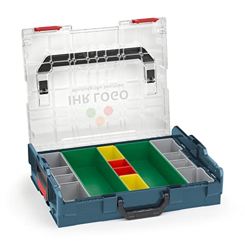 Sortimo Bosch L-BOXX 102 professional blau mit transparentem Deckel individuell anpassbar mit Ihrem Logo | Insetboxen-Set G3 Sortierboxen | ideale Kleinteile-Aufbewahrung Werkzeugkoffer von WFix