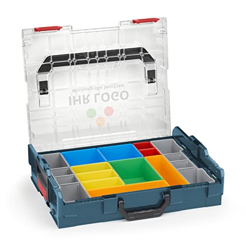 Sortimo Bosch L-BOXX 102 professional blau mit transparentem Deckel individuell anpassbar mit Ihrem Logo | Insetboxen-Set H3 Sortierboxen | ideale Kleinteile-Aufbewahrung Werkzeugkoffer von WFix