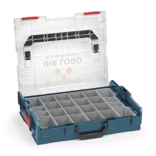 Sortimo Bosch L-BOXX 102 professional blau mit transparentem Deckel individuell anpassbar mit Ihrem Logo | Insetboxen-Set K3 Sortierboxen | ideale Kleinteile-Aufbewahrung Werkzeugkoffer von WFix