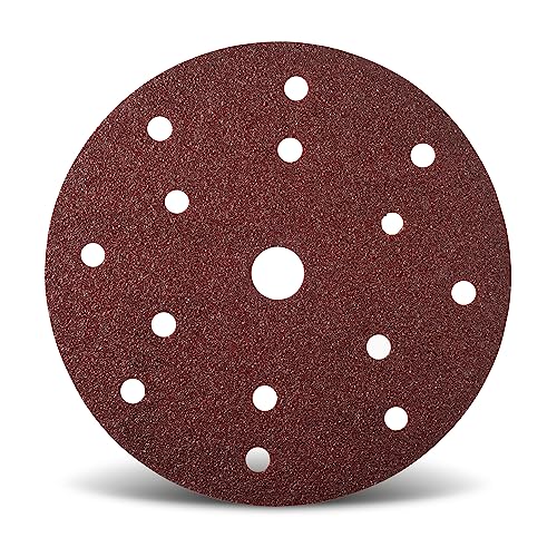 Wfix Craft IK88 Schleifscheiben 150mm Klett mit 15-Loch-Perforation für Exzenterschleifer | Körnung P60 - grob - 50er Profi Schleifpapier Set für Holzschliff von WFix