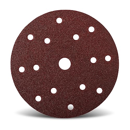 Wfix Craft IK88 Schleifscheiben 150mm Klett mit 15-Loch-Perforation für Exzenterschleifer | Körnung P80 - grob - 50er Profi Schleifpapier Set für Holzschliff von WFix