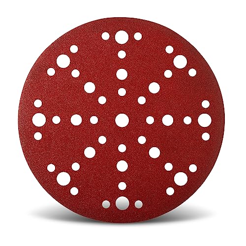 Wfix PRO Red Fire Wasserfeste Schleifscheiben 150mm Klett 48-Loch-Perforation für Exzenterschleifer | Körnung P220 fein - 100er extra langlebig Schleifpapier Set für Holzschliff & Karosseriebau Wfix PRO Red Fire Wasserfeste Schleifscheiben 150mm Klett 48-Loch-Perforation für Exzenterschleifer | Körnung P220 fein - 100er extra langlebig Schleifpapier Set für Holzschliff & Karosseriebau von WFix
