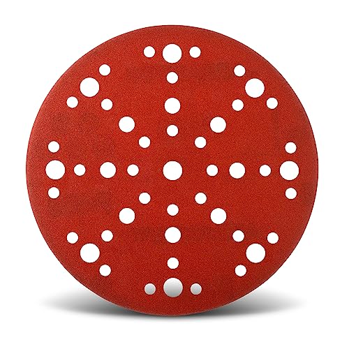 Wfix PRO Red Fire Wasserfeste Schleifscheiben 150mm Klett 48-Loch-Perforation für Exzenterschleifer | Körnung P400 fein - 100er extra langlebig Schleifpapier Set für Holzschliff & Karosseriebau von WFix