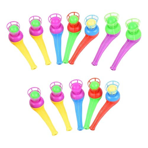 WGCHAIE 12 Stück Schwimmendes Blasrohr, Puste Ball Spiel, Mitgebsel Kindergeburtstag Spiele Schweben Balle, Balance-Blasspielzeug für Geburtstag Party Gefälligkeiten (Zufällige Farbe) von WGCHAIE