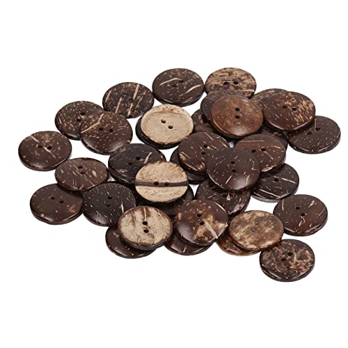 WGFOIP 50PCS 25mm Runde Sortierte Größen Holz Knöpfe mit Doppel Loch für Handwerks-und Bekleidungs Dekoration, Holz Ornament Knöpfe Zum Nähen von Dekorationen, Nähen von Zubehör von WGFOIP