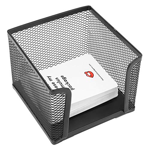 WGFOIP Metall-Memo-Notizwürfelhalter, Schwarzer Haftnotizhalter, Bürobedarf-Caddy für Büroklammer, Haftnotiz von WGFOIP